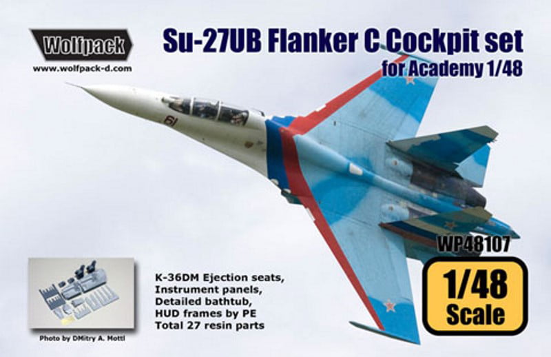 for Academy 1/48 Su-27UB Flanker C Cockpit set Wolfpack WP48107 SCALE 1/48 