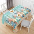 thumbnail image 6 of Coastal Beach Table Cloth Waterproof Tablecloths, Ocean Wave Summer Sea Starfish Coral Teal Beige Tablecloth Dining Table Cover for Kitchen Party Tabletop Outdoor, Rectangle Tablecloth 60x120 Inch, 6 of 9