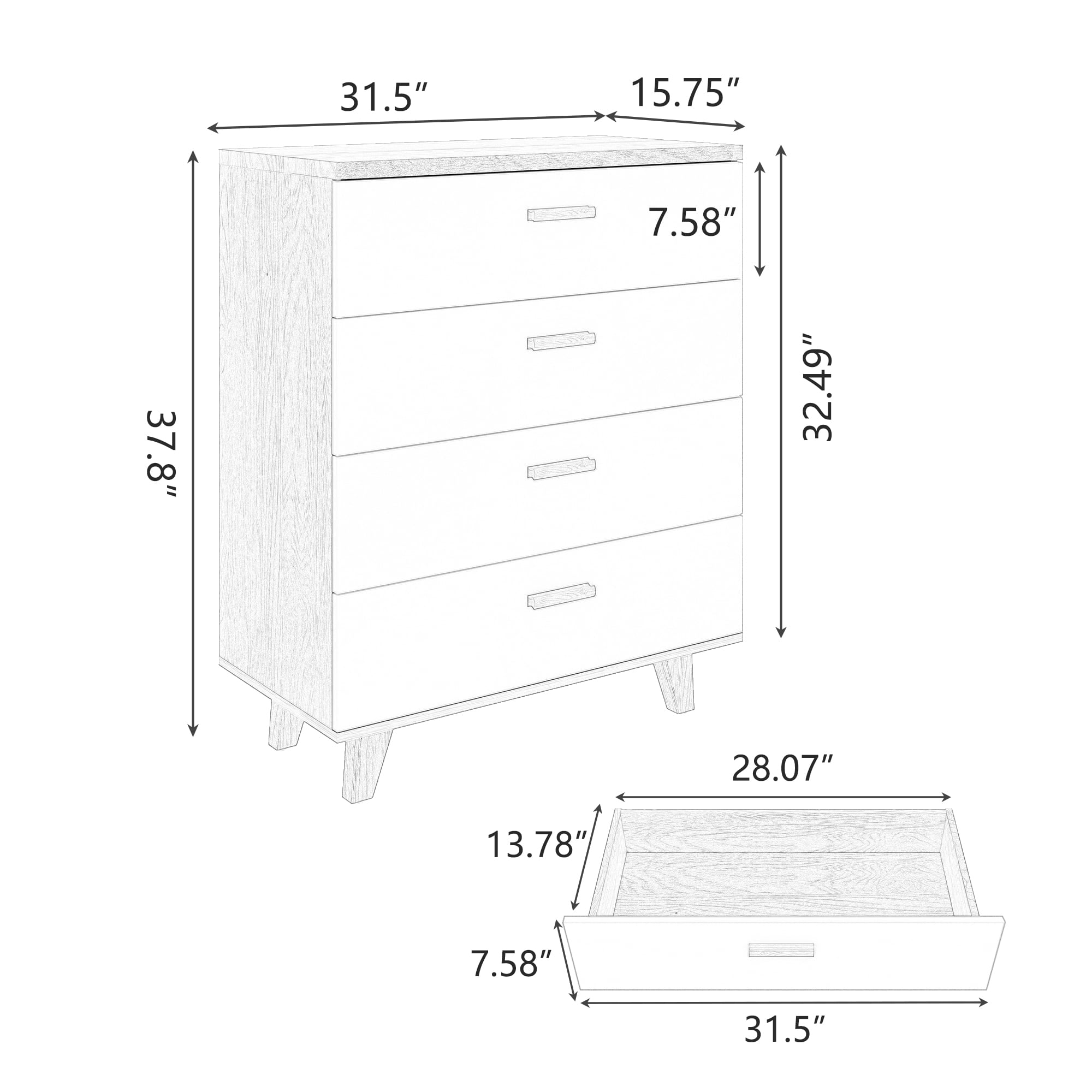 Finihen 4 Drawers Chest of Dressers, Wood Storage Cabinet with Handle Table Leg for Bedroom, Living Room and Hallway, Beige Finihen 4 Drawers Chest of Dressers, Wood Storage Cabinet with Handle Table Leg for Bedroom, Living Room and Hallway, Beige