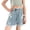Blue, variant on Afuyipoi Girls Bermuda Denim Shorts Size 10-12,Elastic Waist Embroidered Breathable Baggy Jean Shorts Blue