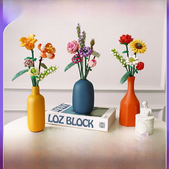 Bloques de construcción Regalo para niña de las flores Bloques de construcción de partículas pequeñas Juguete ensamblado Atracción turística Regalo diy