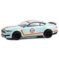 thumbnail image 2 of 2020 Ford Shelby GT350 Light Blue with Orange Stripes "Gulf Oil" "Hobby Exclusive" Series 1/64 Diecast Model Car by Greenlight, 2 of 3