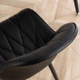 thumbnail image 6 of Kidol & Shellder Modern Dining Chairs Set of 2, Upholstered Kitchen Chairs, Faux Leather Armless Chair, Dining Room Side Chairs, Metal Legs, Black, 6 of 8