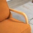 thumbnail image 3 of Triple Tree 2-in-1 Convertible Mid Century Modern Boucle Accent Chair with Solid Wood Frame, Caramel, 3 of 9