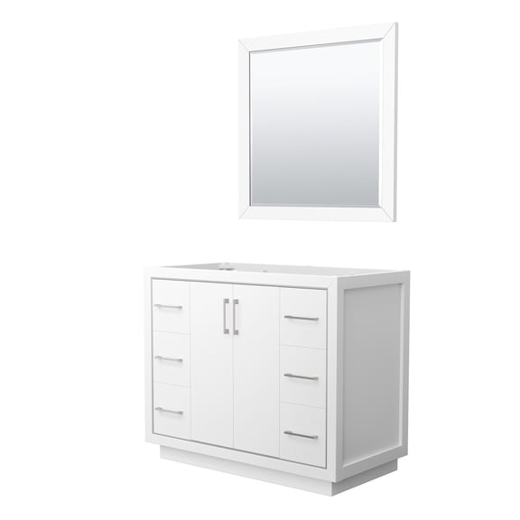 Wyndham Collection Wcf1111-42S-Cx-M34 Icon 42" Single Free Standing Vanity Cabinet - White