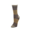thumbnail image 4 of MeMoi Two Tone Diamond Stripe Fuzzy Boot Socks - Womens - Female, One Size, Dark Gray Heather, 4 of 4