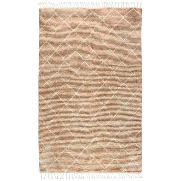 Rizzy Home Berkley Natural Dimonds/Lines Shag 18" x 18" Area Rug