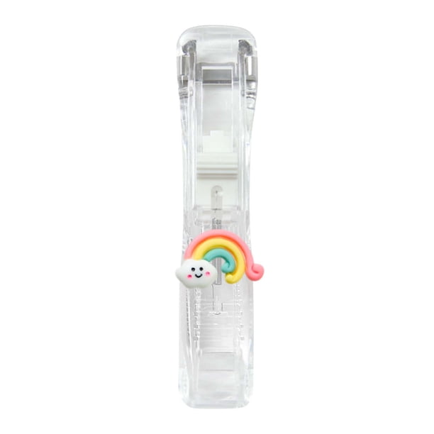Dispensador de clips para carpetas | Máquina de clip de almeja de papel de escritorio | Cierre de documentos sin grapas | Suministros de oficina reutilizables | Compacto 11,5x2,5x2cm | Incluye 1