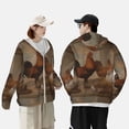 thumbnail image 6 of Fotbe Oil Painting Chicken And Duck Men's Women's UPF 50+ Sun Protection Jacket Hooded Cooling Shirt with Pockets Hiking Outdoor Performance-Small, 6 of 9