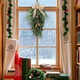 thumbnail image 4 of Christmas Wreath with Bow and Bells, Artificial Christmas Swag Decoration, Faux Greenery Wreath for Front Door, Holiday Decor for Window, Fireplace and Wall, 4 of 7