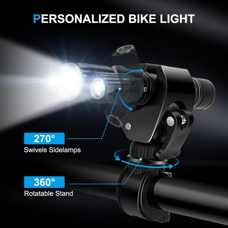 MUSICOZY 10000LM Rechargeable Bike Light Set, 4+4 Modes, IPX6
