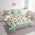thumbnail image 4 of Homewish Kawaii Xmas Reindeer 7-Piece Twin Bedding Sets,Colorful Christmas Snowflake Bedding Comforter Set,Green Beige Blue Sheet Sets For Girl Boy,Luxury Bedroom Decor Reversible, 4 of 9