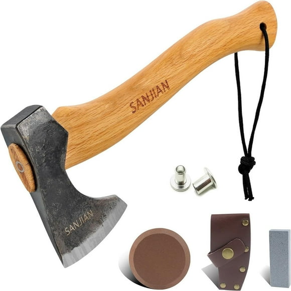 ErgoSplit 13" Wood Axe with Sheath and Sharpening Stone