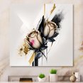 thumbnail image 2 of Designart Roses Flow Flower On Golden Beige Paint I Canvas Wall Art, 2 of 5