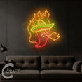 thumbnail image 4 of C-CRAFT Mexican Chilli Pepper Neon Sign Led Light Up 25 inch for Spicy Food Store Wall Art Decor, 4 of 5