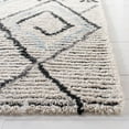 thumbnail image 5 of SAFAVIEH Casablanca Rosamund Abstract Moroccan Wool Shag Runner Rug, Grey/Ivory, 2'3" x 8', 5 of 8