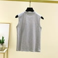 thumbnail image 6 of Cotton Tank Tops for Women Summer Slim Fitted Crop Sleeveless Base Tees Undershirts Square Neck Tanks Vest (L, Gray), 6 of 7