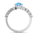 thumbnail image 4 of 1.25 Carat (F-G/VS1) Beautiful Natural Diamond Blue Topaz Gemstone Bridal Ring for Women Solid 18K White Gold Size 3 by Diamond-Capitals, 4 of 8