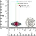 thumbnail image 7 of Art Deco Ring Sunflower Design Round Ruby Cubic Zirconia Black Tone 925 Sterling Silver, Size 5, 7 of 7