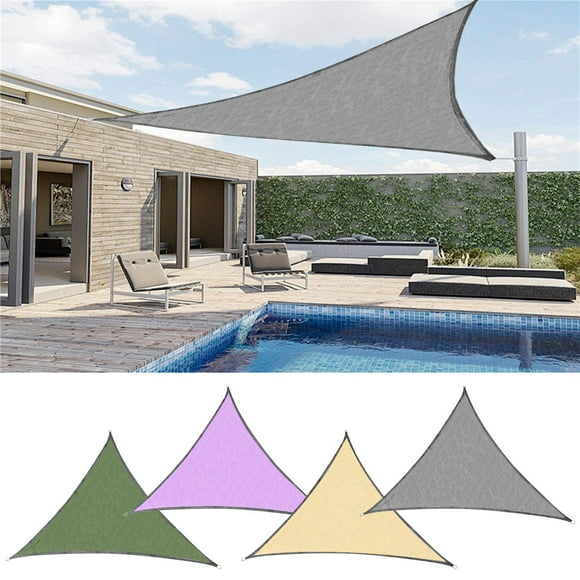 Triangular Sun Shade Sails Curved Edges Outdoor Canopies, Breathable Sun Protection Block Shade Cloth for Patio Garden Backyard, Swimming Pool AntiUV Shade Cloth Tarpaulin 3m*3m*3m (01-C)