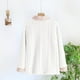 thumbnail image 4 of Ropa interior térmica para mujer, tops de invierno de color sólido, franela gruesa con forro polar añadido, talla grande, manga larga, ropa cálida para el hogar, top de poliéster para mujer, 4 of 6