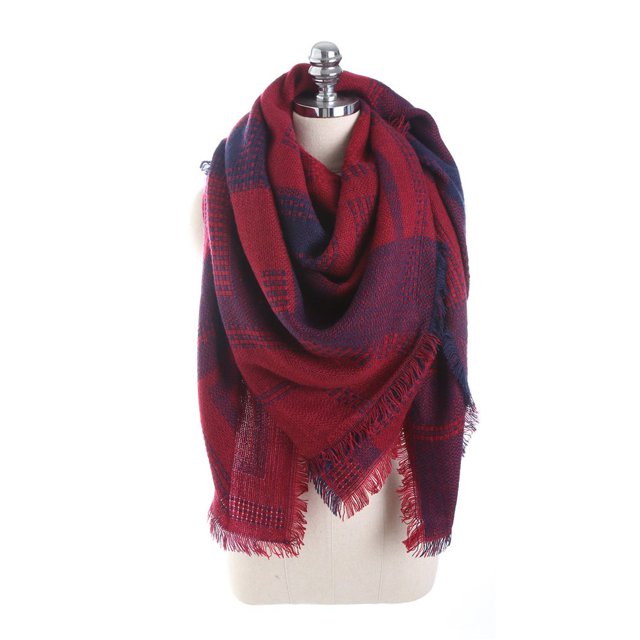 Foulard Longue à Double Usage pour Femmes, Grande Taille, Classique, à Carreaux
