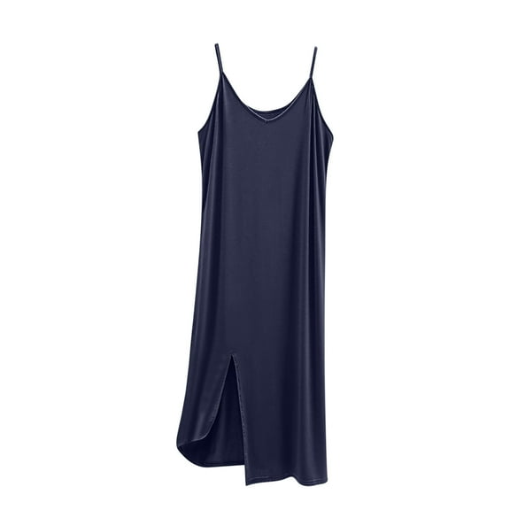 Sleeveless Nightgown for Women Long Slip Dress Soft Satin Sleepwear Lightweight Loungewear Casual Nightdress