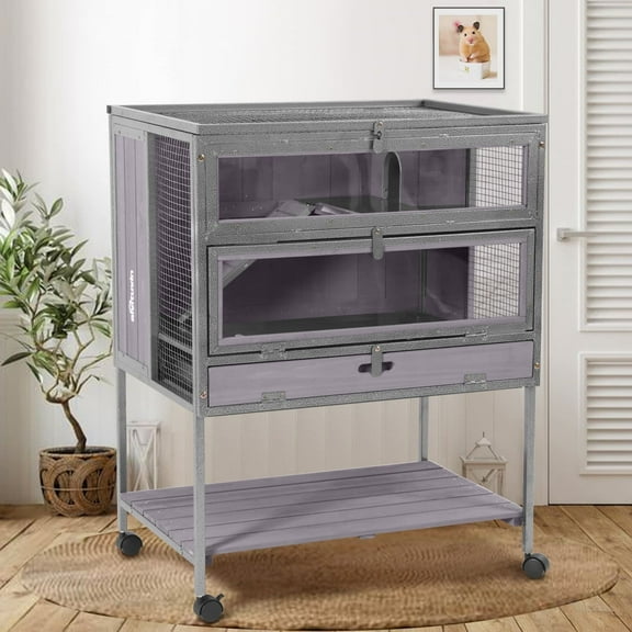 Aivituvin Hamster Cage Anti-chewing Frame Wooden Rat House Indoor Outdoor Use Small Critter Habitat