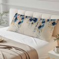 thumbnail image 4 of Navy Blue Spring Floral Body Pillow Covers 20"x54", Farmhouse Butterfly Rustic Soft Brushed Microfiber Breathable Throw Pillow Covers, Pillowcase with Zipper for Couch Sofa Bedroom Living Room, 4 of 9