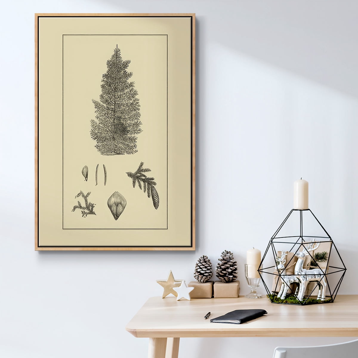 Arbor Study I - Framed Gallery Wrapped Holiday Canvas - 17 x 25 - Natural Wood Frame