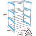 thumbnail image 3 of Estante para zapatos de 4 niveles, organizador de zapatos, estante compacto apilable, soporte para zapatos de piso para espacio estrecho, organizador, 3 of 4