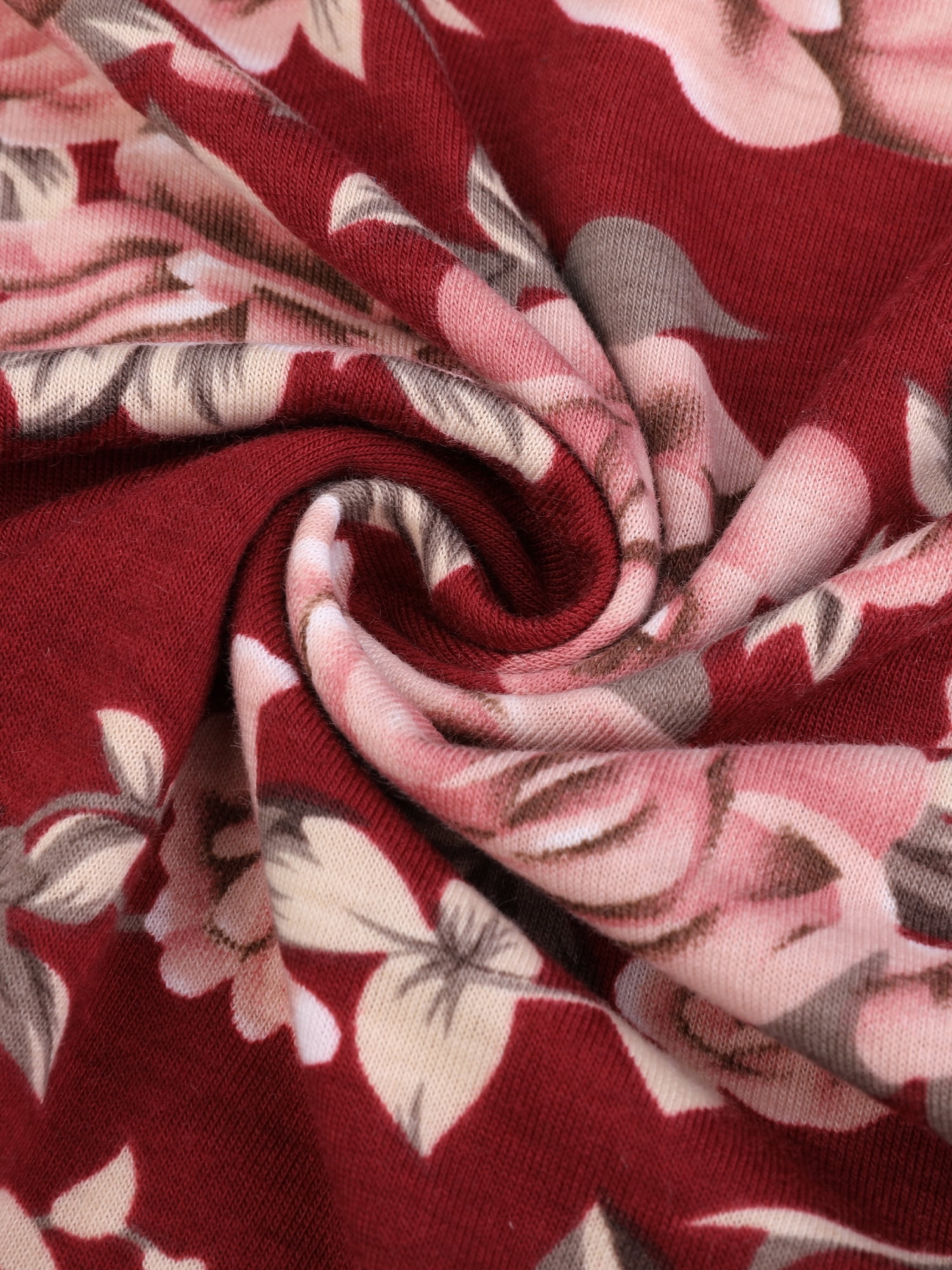 DARING DIVA Women's Plus Size 2-Piece Floral Short Sleeve Pajamas Set 2XL Wine Red