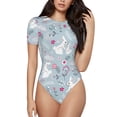 thumbnail image 2 of Picia Bunny And Flower Womens One Piece Swimsuits Modest Tummy Control Bathing Suits Lace Up Slimming Swim Suit-XX-Large, 2 of 9