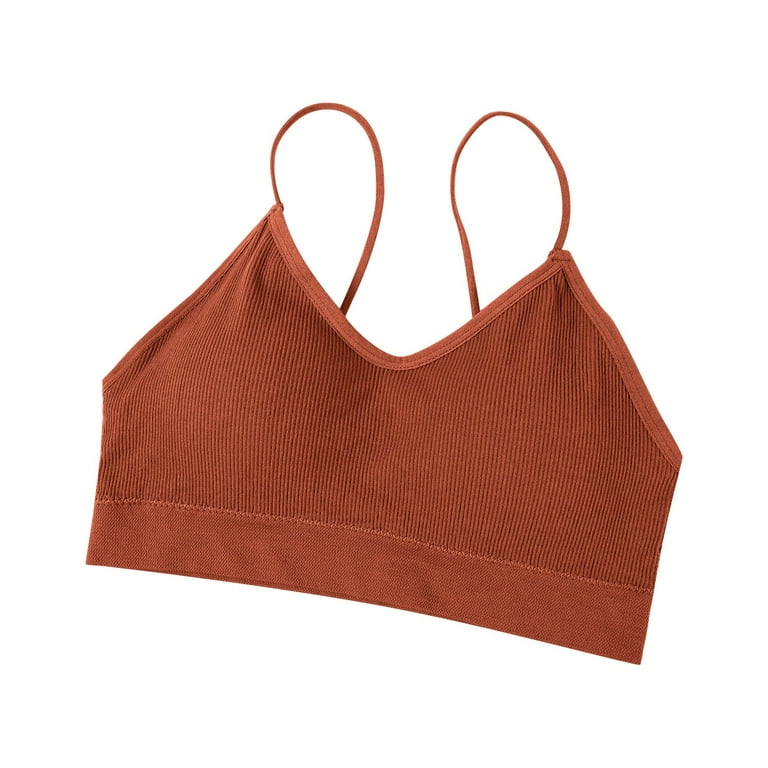 Sports Bra Wire-Free Push-Up Bralettes Solid Red Xl