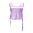 thumbnail image 5 of haizhen Cropped Tank Tops for Women Loose Fit Side Tie Ruffle Lace Flowy Sleeveless Tops Cami Shirts Casual Summer Going Out Crop Fashion Clothing Purple, S, 5 of 5