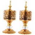 thumbnail image 4 of 2 Pack Incense Burner Lavender Scented Heaters Modern Decor Golden, 4 of 8