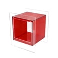 thumbnail image 6 of 2 Tier Clear Acrylic End Side Table Bedside Table Nightstand Open Storage for Living Room Bedroom, Red Color, 6 of 12