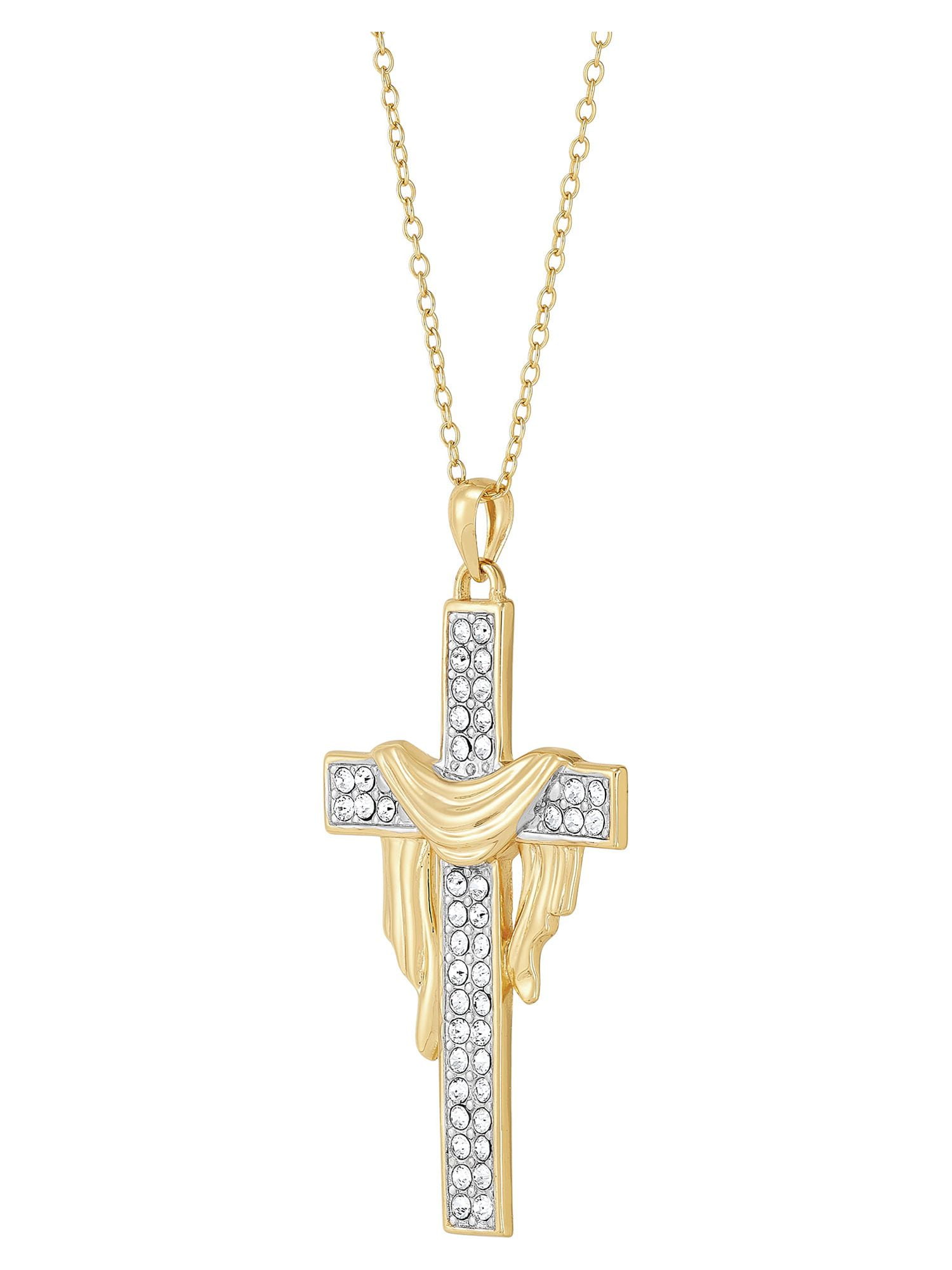 Buy Charme Women's Gold tone plated cross pendant with chain  (Multicolour-5, 3.6cmX2.5cm) at Amazon.in