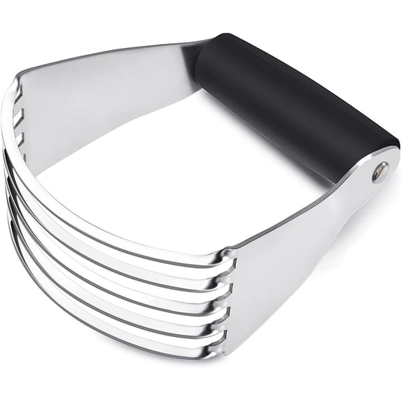 RUseeN Pastry Cutter For Baking, Heavy Duty Pastry Blender Stainless Steel, Thick Sharp Blades Dough Blender, Dough Cutter Butter Cutter Pastry for Easy Mixing, Dishwasher Safe, Black