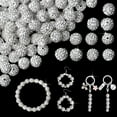 thumbnail image 1 of EIGTHTAIL 100PCS 10mm Rhinestone Beads for Jewelry Making  Light Blue Sparkle Crystal Clay Beads for Crafting Shamballa  Beads Bulk Disco Ball Beads for Pens Bracelets Earring Baseball Ne, 1 of 10