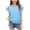 Sky Blue, variant on Girls Ruffle Sleeve Tops Cute Summer Clothes Crew Neck Solid Color Casual Dressy Tee Blouses 3-14 Years (13-14 Years, White)