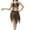 D-Black, variant on Adeawade Summer Dresses For Women Round Neck Sleeveless Stage Performance Belly Dance With Sequined Bustier Fringe Top Versatile Wear Black One Size