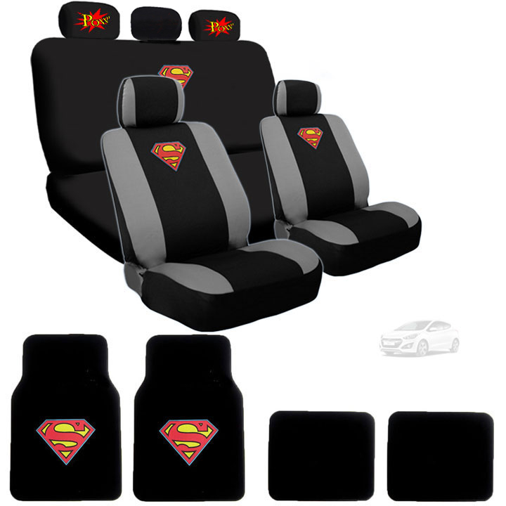 Ultimate Superman Car Seat Covers and Carpet Floor Mats from BDK
