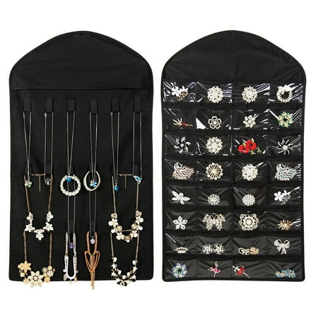 Jewelry Organizer - Hanging Jewelry Organizer With 32 Pockets 18 Hook Non-woven Fabric