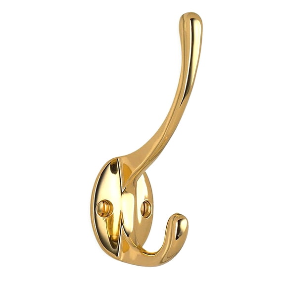 Coat & Hat Hook 4 3 By 8" Polished Brass