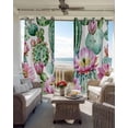 thumbnail image 6 of Pink Succulent Blackout Curtains for Bedroom Living Room Darkening Curtains 96 Inches Long Green Cactus Watercolor Pastoral Window Curtain 2 Panels Set Window Treatment Grommet Drapes 52"x96", 6 of 9