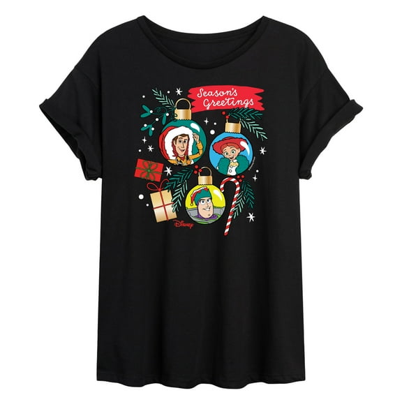 Toy Story - Seasons Greetings Ornaments - Juniors Ideal Flowy Muscle T-Shirt
