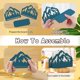 thumbnail image 3 of Servilletero de madera con diseño de montañas y bosques para mesas, porta servilletas de madera, tallado hueco en 3D, dispensador de pañuelos de papel para cócteles, decoración práctica, 3 of 7