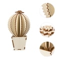 thumbnail image 3 of 1 Set DIY Wooden Hollow Out Assembly Cactus Ornament Home Tabletop Decoration, 3 of 8