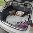thumbnail image 4 of Universal Car Trunk Mat 37"x54", Halloween Waterproof Cargo Liner, Non-Slip Durability Cargo Mat, Vintage Rustic Floral Horror Trees Branches Gray All Weather Rear Trunk Protector for Car SUV, 4 of 9